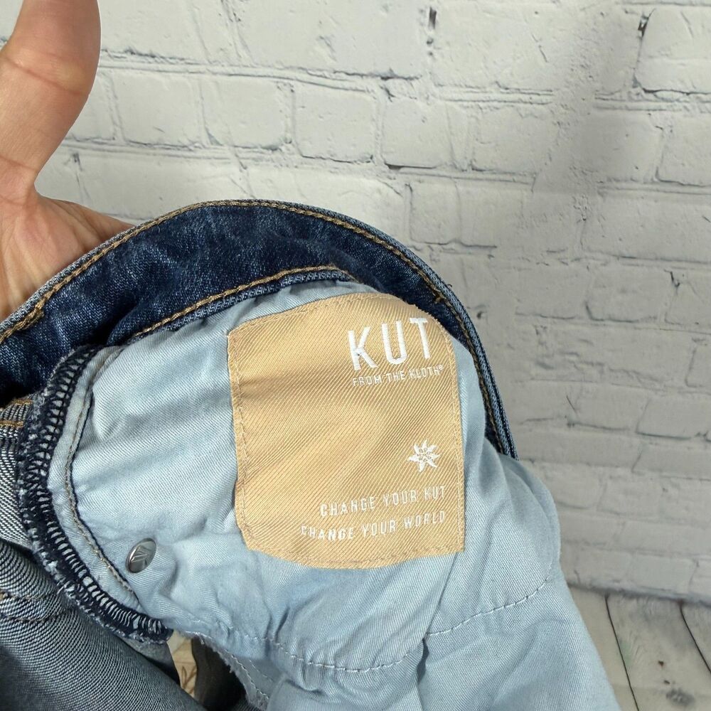 Kut From The Kloth Catherine Boyfriend Shorts Women 12 High Rise Blue Denim Cuff - Picture 5 of 10